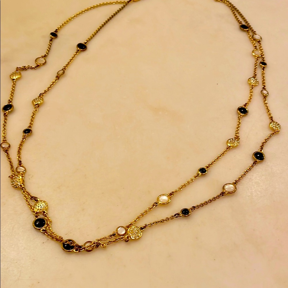 Gold colored and Black Necklace